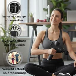 AJ-Sports Massage Gun - Massage Pistool - Massage Apparaat - 6 opzetstukken - Inclusief Koffer - Zwart - Draadloos - Krachtig — thumbnail 5