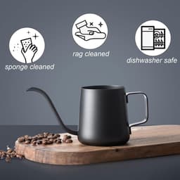 Roestvrijstalen filterkoffiezetapparaat met smalle uitloop-geschikt voor thuis, op kantoor, in de bar en het restaurant-250 ml-16 x 7,3 cm-Gebroken wit — thumbnail 4