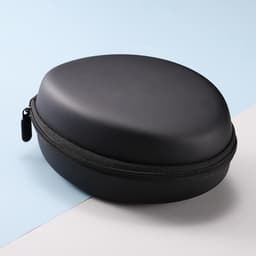 Harde Opbergtas voor On-Ear Hoofdtelefoon met Kabels Opgbergvak - Zwart — thumbnail 2