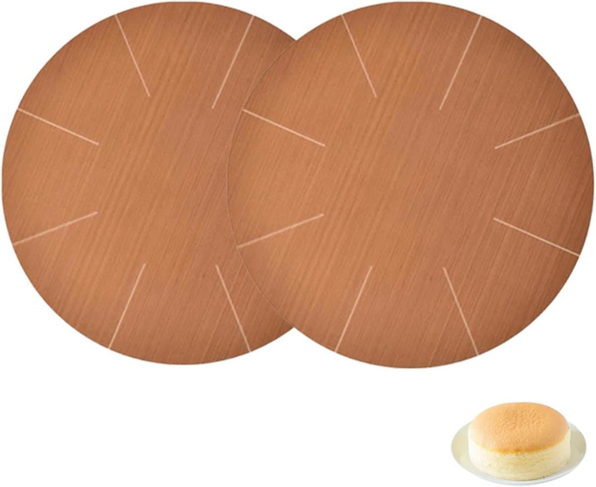 2x Herbruikbare Ronde Bakmatten voor Bakplaat, Oven, Airfryer en Springvorm — afbeelding 1