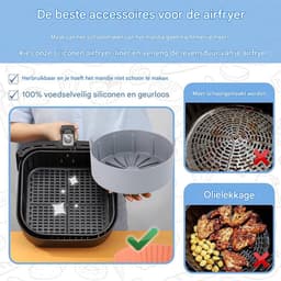 Elkuaie Silikon Pot Liners - Airfryer Siliconen Bakje Ronde - 16cm Wiederverwendbaar voor Meeste Modellen - 1 - Keuken - Grijs — thumbnail 5