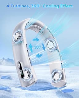Draagbare Nekventilator met 4 Turbines en Neksteun - Oplaadbaar — thumbnail 5