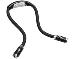 Boeklamp met 4 LED's, leeslamp voor om de nek, ideaal voor lezen in bed, hanglamp met 3 helderheidsniveaus, 2 flexibele, zachte armen, handsfree, perfect voor handwerk, breien, haken, enz.