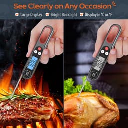 Mmgoqqt - 1 Stuk Voedselthermometer - Digitale Keukenthermometer - Zwart - Standard - Voor Koken, Bakken, Grillen, Bbq En Airfryer - Nauwkeurige Temperatuurmeting — thumbnail 4