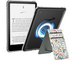 Magnetische Standaard Hoes voor 7 inch E-reader Kindle Paperwhite 2024 - Ultra Dun en Schokbestendig met Bloemenprint