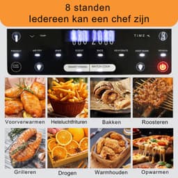 ElevateCommerce - XXL Airfryer 12L – Heteluchtfriteuse met Dubbele Kamer – Touchscreen – 8 Programma’s – Gezond Frituren Zonder Olie – Zwart — thumbnail 5