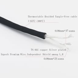 Verzilverde OCC Hoofdtelefoonkabel 3.5mm naar 6.35mm Adapter voor Hifiman Modellen — thumbnail 3