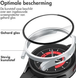 Screen protector - Geschikt voor Samsung Galaxy Watch 5 - 40 mm - Full Cover Hard Case / Beschermend Hoesje - Zilver — thumbnail 2
