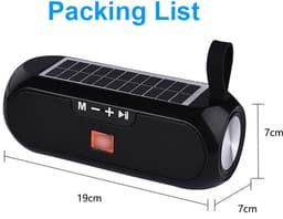 Luidspreker - Draadloze luidspreker op zonne-energie - 19×7×7 cm - Oplaadbaar via USB - Compatibel met smartphones, tablets, pc's, tv's, FM-radio's en TF-kaarten - Geschikt voor thuis, feestjes, kamperen en reizen - Blauwgroen — thumbnail 5