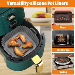 Siliconen bakvorm voor airfryer, 3-delige set (zwart) | Herbruikbare bakvorm voor airfryer | Accessoireset voor gezond koken — thumbnail 2