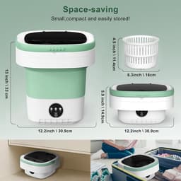 Mini Wasmachine met Centrifuge - Voor Kleine Wasgoed - Meerdere Programma's - — thumbnail 3