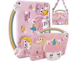 Schokbestendige Siliconen Eenhoorn Hoes voor iPad 9,7 Inch met Handvat en Schouderriem