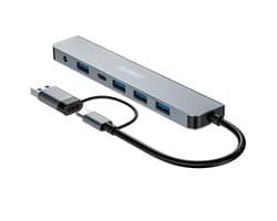 Urban Factory MHC70UF laptop dock & poortreplicator Bedraad USB 3.2 Gen 1 (3.1 Gen 1) Type-A + Type-C Grijs