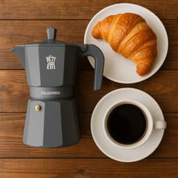 Italiaans koffiezetapparaat - PEZZETTI - ITALEXPRESS - Aluminium - 3 kopjes - Blauw — thumbnail 2