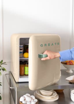 CREATE - Koelkast in retrostijl - Zand - Handvat Sage - FRIDGE RETRO 48L — thumbnail 4