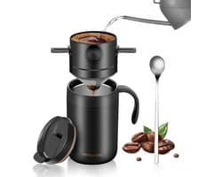 Draagbare Camping Koffiemachine 16oz - Inschenken Set / Koffiekit - Camping Koffiemachine / Reizen Koffie Set / Kamperen Koffiekit - Ideaal voor Outdoor & Vakantie Gebruik
