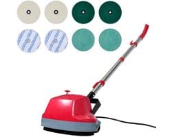 5-in-1 vloerschrobber & polijstmachine - Tweekoppige - Voor alle vloeren - Rood