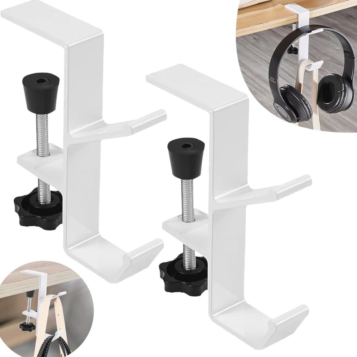 Verstelbare Hoofdtelefoon Stand met Klem - 2in1 Bureau Accessoire voor Gamers — afbeelding 1
