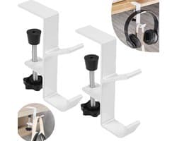 Verstelbare Hoofdtelefoon Stand met Klem - 2in1 Bureau Accessoire voor Gamers