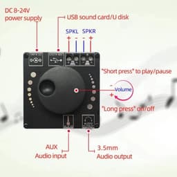 Bluetooth 5.0 20W Stereo Eindversterker - Mobiele Controle via APP, 12V/24V Digitale Versterker Module — thumbnail 2