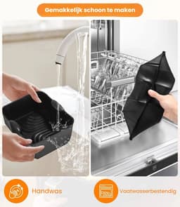 Ninja Airfryer Siliconen Accessoires 4-delig - Zwarte Bakplaten voor Ninja Foodi Flexdrawer 10.4L AF500DE/COSORI 10L - Ovenbestendig 240°C - Magnetron & Vaatwasserveilig - Herbruikbare Roosters — thumbnail 4