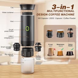 Draagbare Koffiezetapparaat voor Reizen - Mini Auto Espresso Maker — thumbnail 3