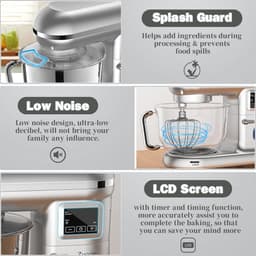 Keukenmachine 1500 W - Multifunctionele Keukenrobot met 5,5 l en LCD-display - Kneedmachine met 6 snelheden — thumbnail 3