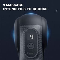 De Warenloods - Mini Massage-gun - Massageapparaat - 9 Koppen en Niveaus - Massage Pistool - Driehoekig - Zwart — thumbnail 2