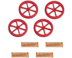 Verbeterde 4-delige aluminium handmatige nivelleringsmoer met warmbed matrijsveren voor 3D-printers