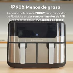 900W Hot Air Fryer 9L met LED Touch Screen en 11 functies | Dubbele friteuse — thumbnail 6