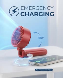 Draagbare Ventilator met 6 Windsnelheden en Opvouwbaar Ontwerp — thumbnail 3