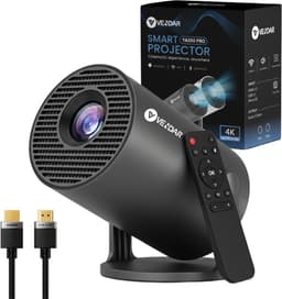 Vendar® YA350 Pro Mini Beamer 2025 – 350 ANSI Lumen – Inclusief HDMI Kabel - Smart Projector met 4K-ondersteuning – Geïntegreerd Android 14 – WiFi 6 & Bluetooth 5.4 – Voor iOS & Android – Thuisbioscoop – Zwart — thumbnail 1