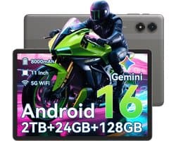 TABWEE Tablet - T50 Tablet - 24GB RAM - 128GB ROM - Android 16 - 11 inch - 8000mAh - WIFI Tablet - OTG - Grijs