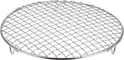Braadrooster - BBQ Grill - Grill Net - RVS Stoomrek - Ronde Grill - Kookspullen - Kookspullen - Grillaccessoires - Koken Buiten - Buiten - Kamperen - Picknick - Diameter 15cm - Zilver — thumbnail 1