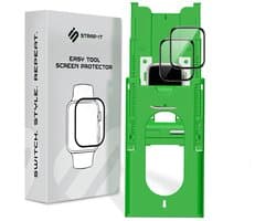 Strap-it 2-pack Screenprotector met Premium Tool screen protector display bescherming – geschikt voor Apple Watch Series 7 / 8 / 9 (45mm)