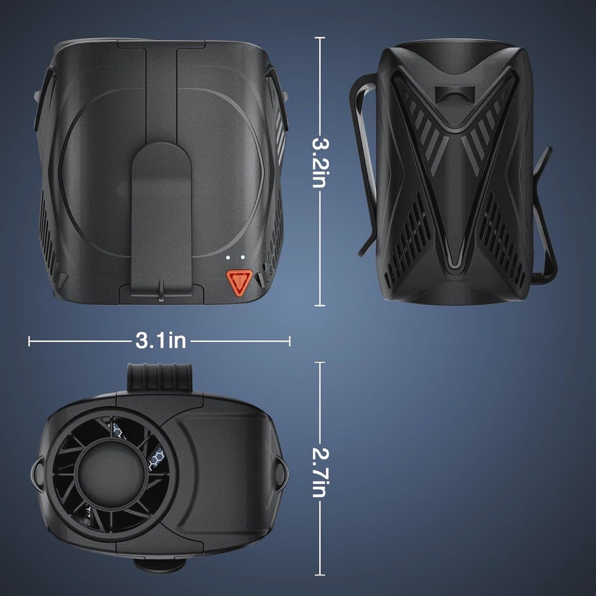 Draagbare ventilator met oplaadbare batterij en 6 snelheden voor optimale luchtstroom — afbeelding 1