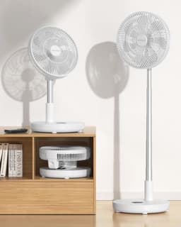 Draagbare oscillerende ventilator met afstandsbediening - 30 cm oplaadbare staande en opvouwbare handventilator voor slaapkamer en kantoor — thumbnail 3