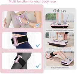 Draadloze Massagering Draagbaar Trilstoeltje - Handbediend Lymfedrainage Massageapparaat, Fitness Trilmachine - voor Gewichtsverlies 8-Niveaus Instelbare Trilling Fitnessring — thumbnail 4