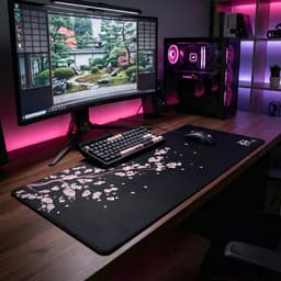 Grote Muismat 80x30 | Gaming Muismat | Zwart | XXL | Antislip | Desktop Mat | Computer Mat | Japanse blossom — thumbnail 7