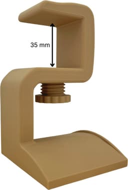 Koptelefoonhouder met Bureaubladklem (10–35 mm) – Lattebruin – Onder Bureau – Duurzaam PLA — thumbnail 4
