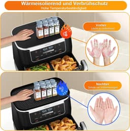 Heißluftfriteuse-accessoires voor Ninja 10,4L AF500EU, Airfryer siliconen mat Geschikt voor Ninja Foodi Flexdrawer 10,4L, Herbruikbare heteluchtfriteuse siliconen mat voor Ninja Air Fryer AF500DE — thumbnail 6