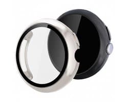 Screenprotector case - geschikt voor Google Pixel Watch 4 41mm - full cover hoesje - gehard glas - 41 mm - volledige bescherming - starlight