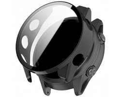 Screenprotector case - geschikt voor Garmin Forerunnr 570 - 47mm - full cover hoesje - gehard glas - 47 mm - volledige bescherming - zwart