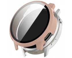 Watch case screenprotector - geschikt voor Garmin Venu 4 41mm - hoesje - gehard glas - volledige bescherming - roze