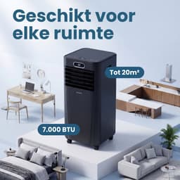 Auronic Mobiele Airco - 7.000 BTU - 3-in-1 - Airconditioning met 2 Raamafdichtingskits - Ventilator - Ontvochtiger - Tot 20m² - Zwart — thumbnail 4