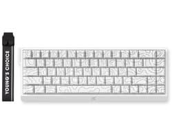 MCHOSE Ace 68 - Hall Effect - Magnetische Switch - Aluminium Behuizing - Gaming Keyboard - Rhino Switch - 65% Layout - Cherry Profile - PBT Side Engraved - Wit Transparant