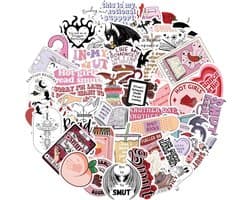 52pcs Boek Stickers voor Kindle - Laptop Stickers - E-Reader - Waterfles - Schattige Boek Tok - Waterdichte Vinyl Stickers - Meisjes - Holografisch - Romantiek