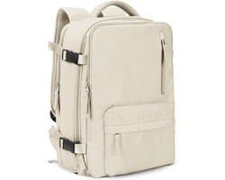 Rugzak Dames Groot, Laptop Rugzak met Laptopvak 17Inch, Reisrugzak Dames Waterdicht, Grote Handtas Rugzak Reizen - Rugtas - Rugzak - Inclusief Usb Oplaadstation - Hoge kwaliteit - Beige