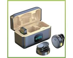 Draadloze Clip Microfoon | Mini Draadloze Microfoon, Ruisonderdrukkende Luidspreker, Draagbaar voor Zingen, Vlogging, Muziek, Filmen, Media, Sociale Livestreams