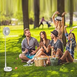 Draagbare Accu Ventilator - Opvouwbare Tafelen Vloer Ventilator met 4 Snelheden en 8 Inch Blad — thumbnail 5